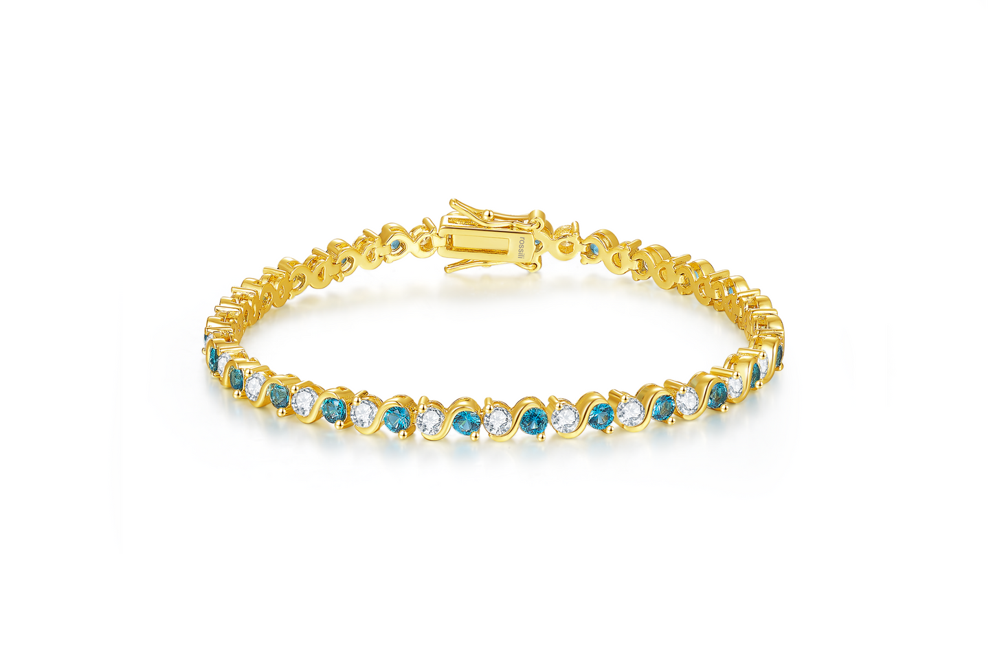 Bratara Tennis Serenity cu cristale cubic zirconia placata cu aur 14k