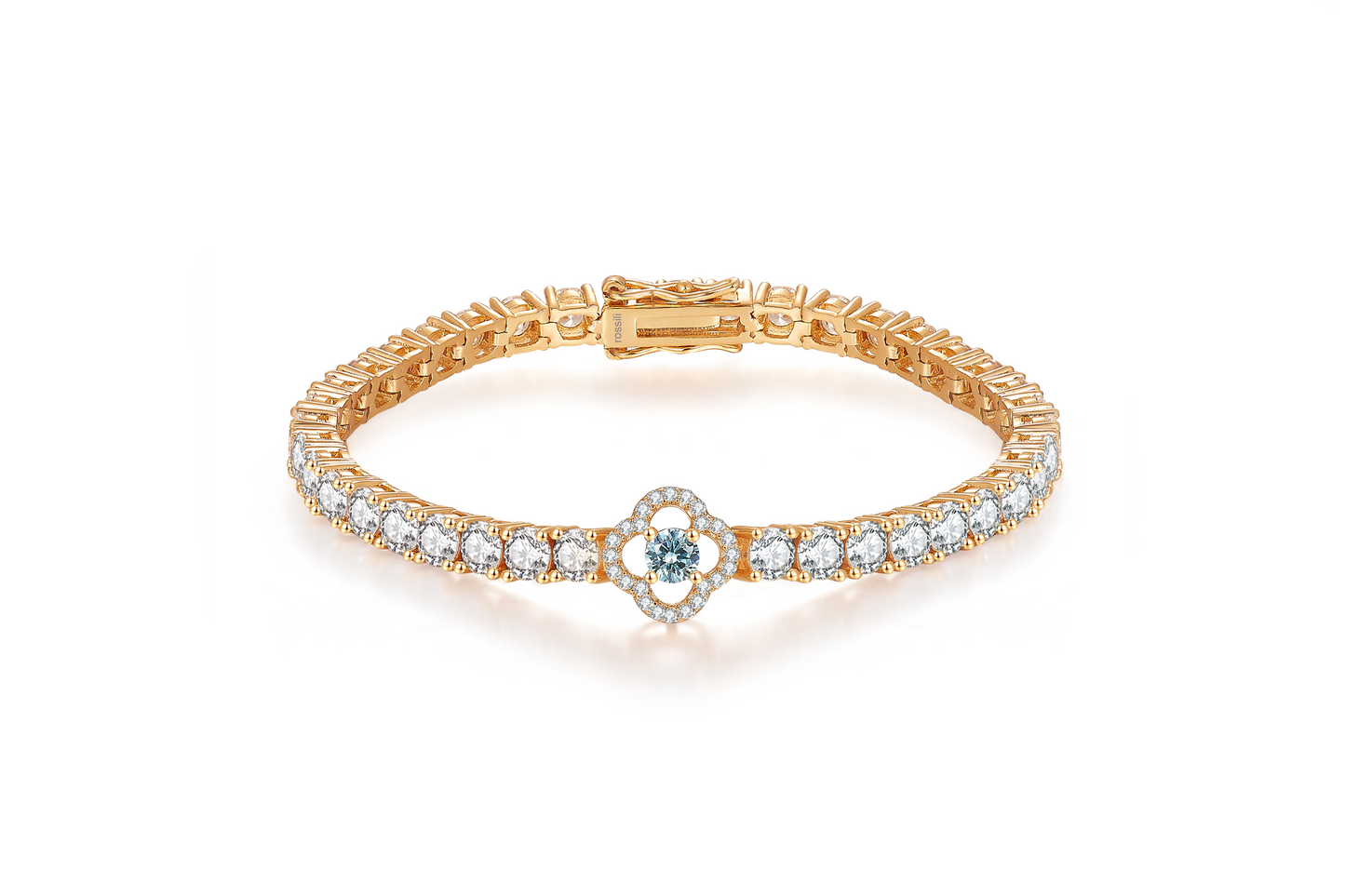 Bratara Tennis Spark cu cristale cubic zirconia placata cu aur 14k