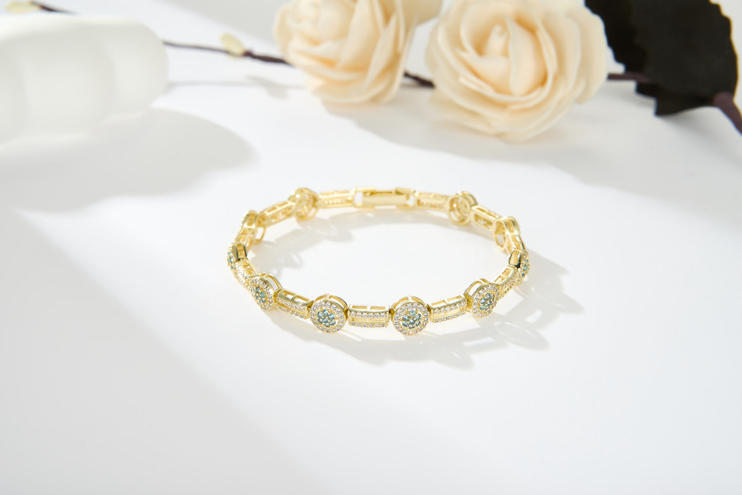 Bratara Aura cu cristale cubic zirconia placata cu aur 14k