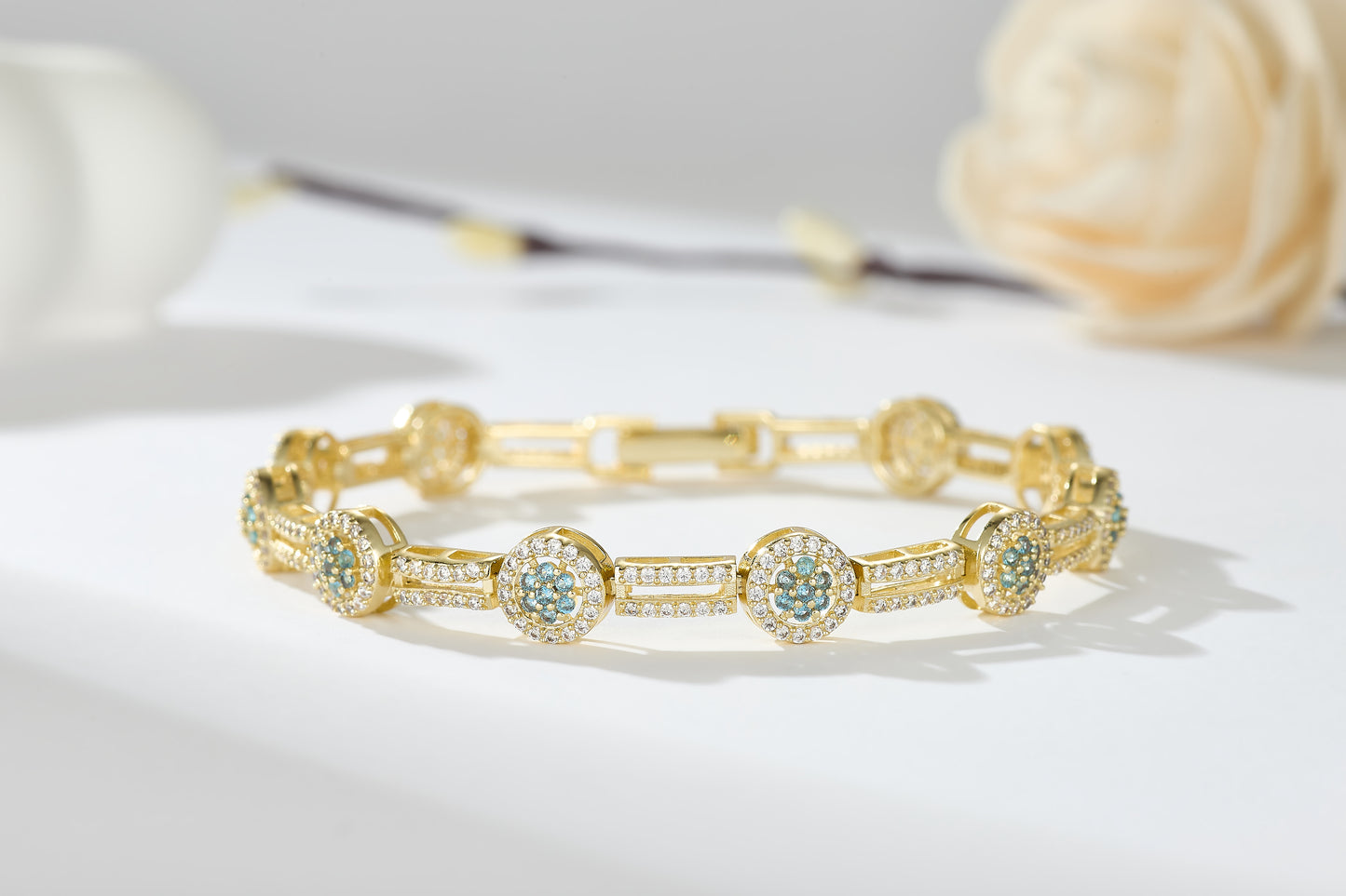 Bratara Aura cu cristale cubic zirconia placata cu aur 14k