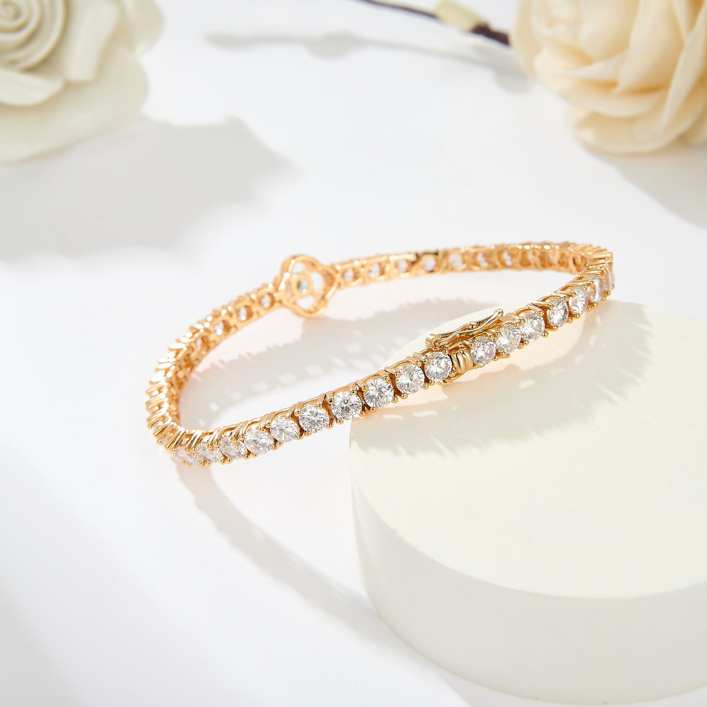 Bratara Tennis Spark cu cristale cubic zirconia placata cu aur 14k