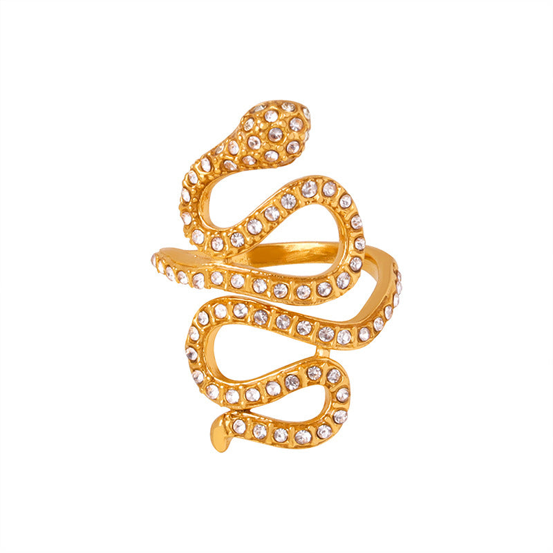 Inel Serpentine Glam placat cu aur de 18k