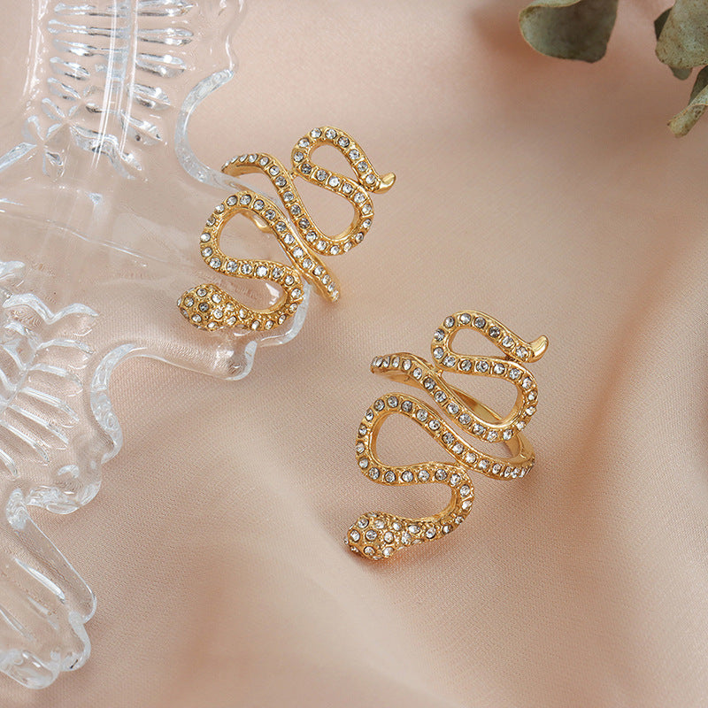 Inel Serpentine Glam placat cu aur de 18k