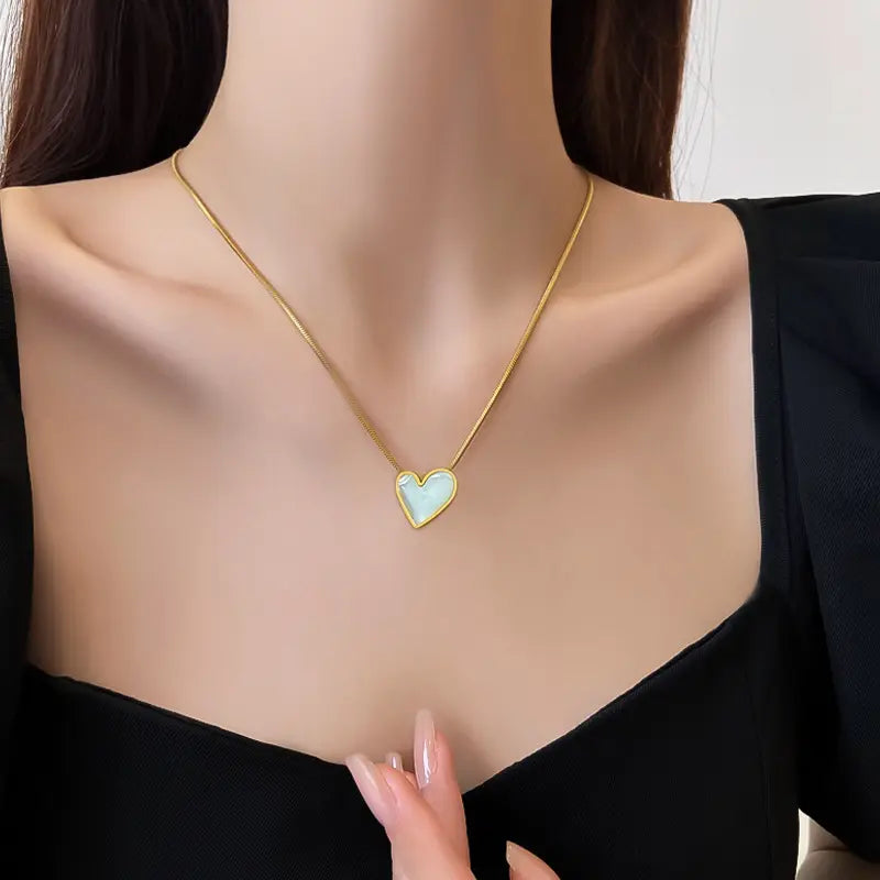 Lantic Pearl Heart placat cu aur de 18k