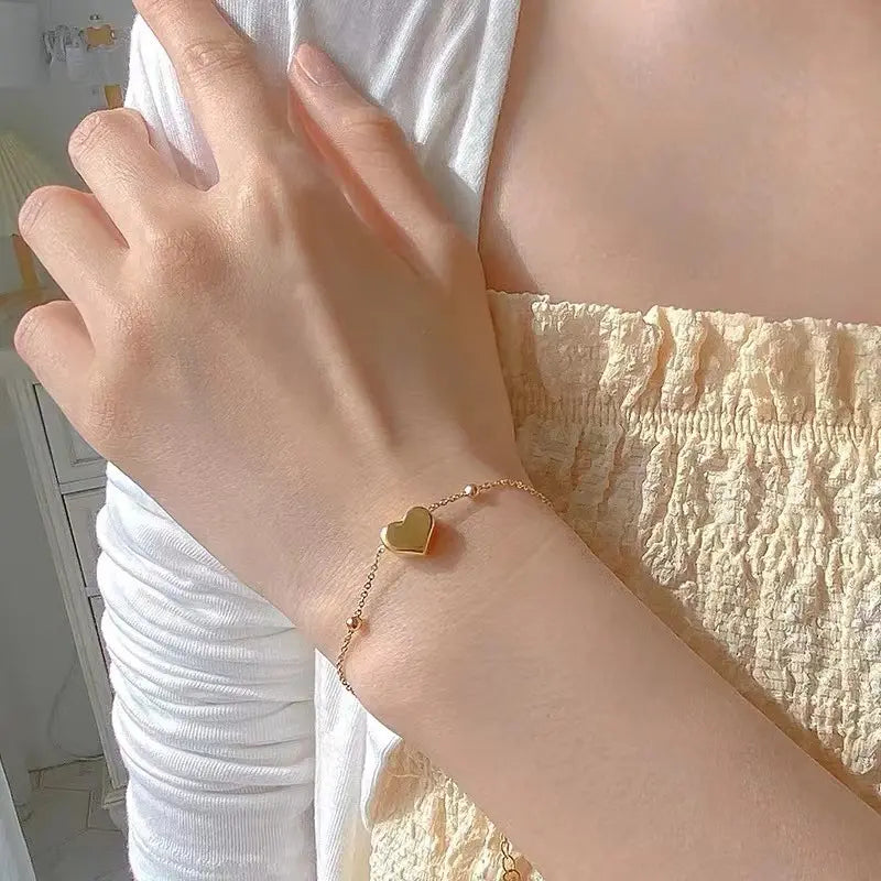 Bratara Heart placata cu aur de 18k