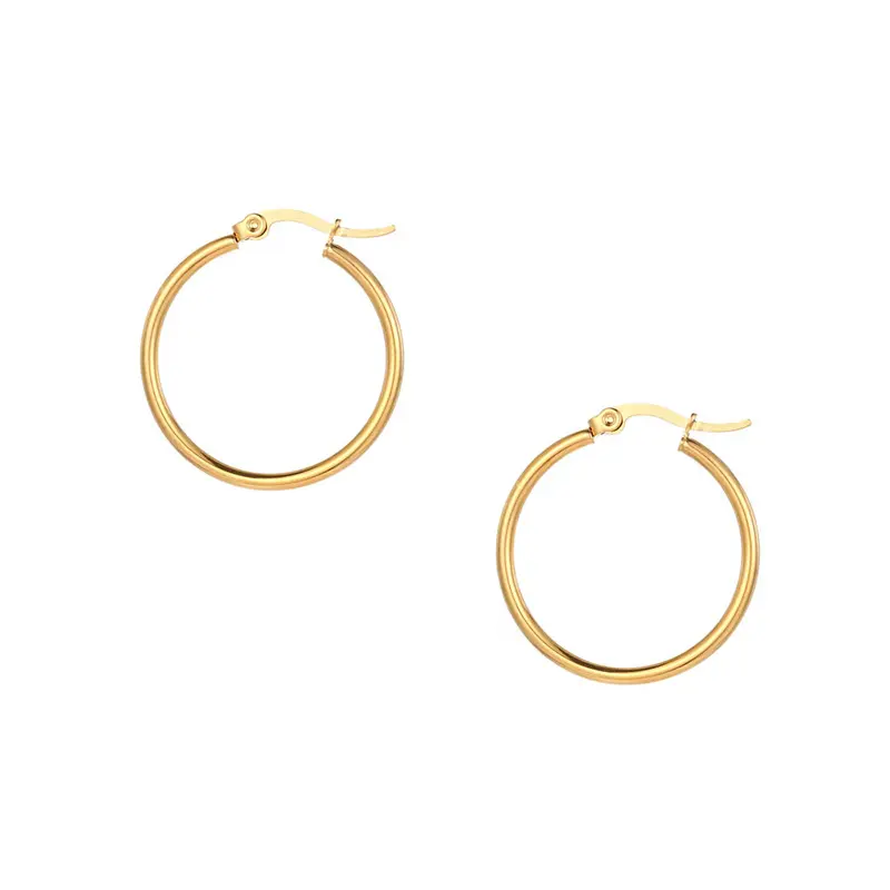 Cercei Hoop placati cu aur de 18k