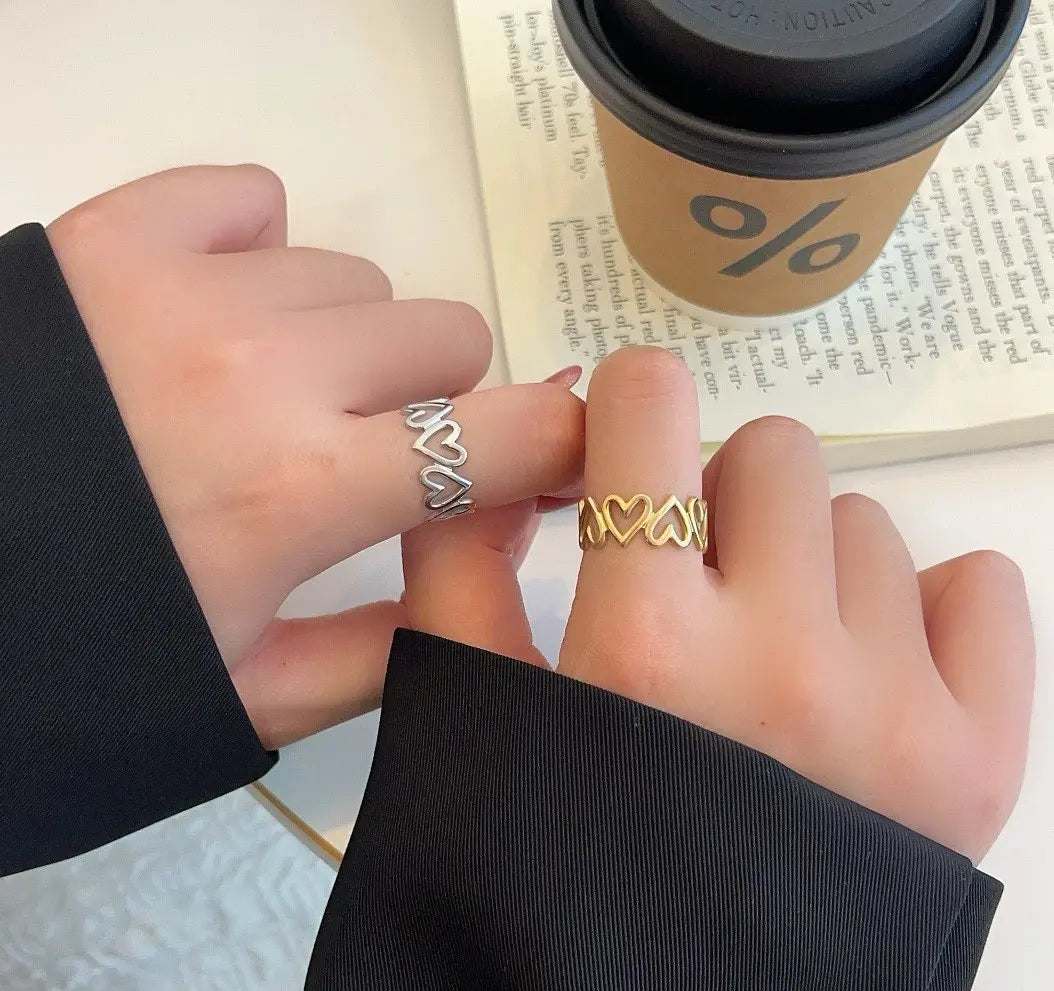 Inel Heart placat cu aur de 18k