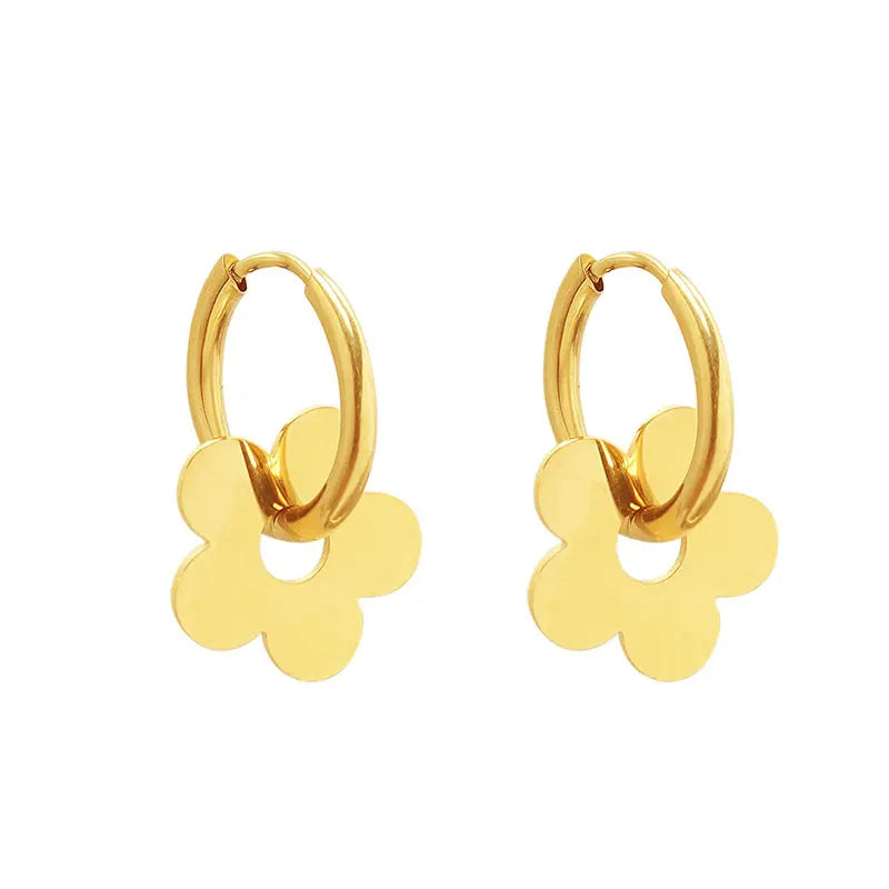 Cercei Flower placati cu aur de 18k