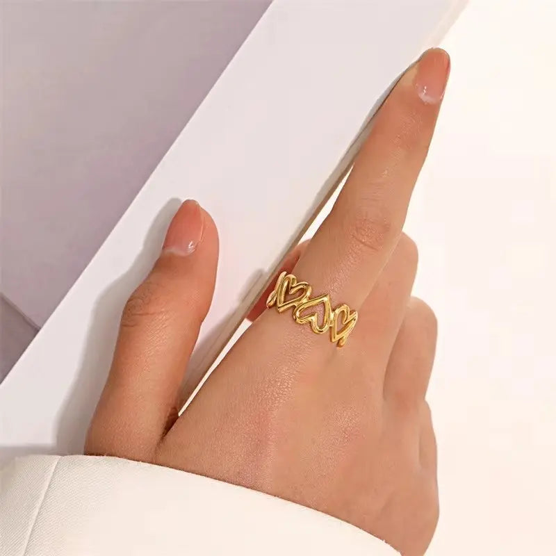 Inel Heart placat cu aur de 18k
