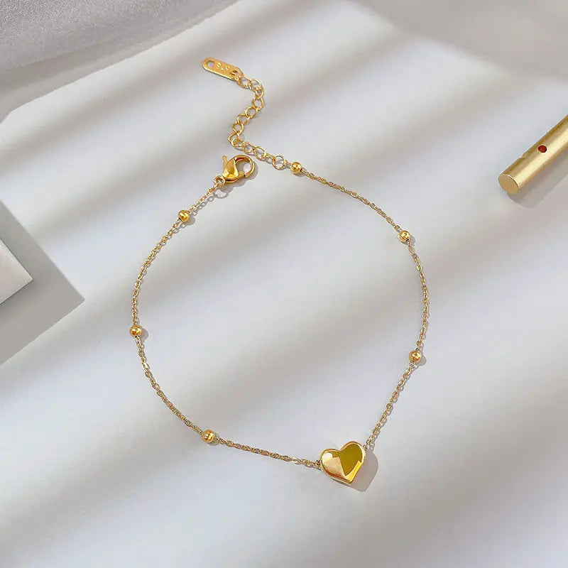 Bratara Heart placata cu aur de 18k