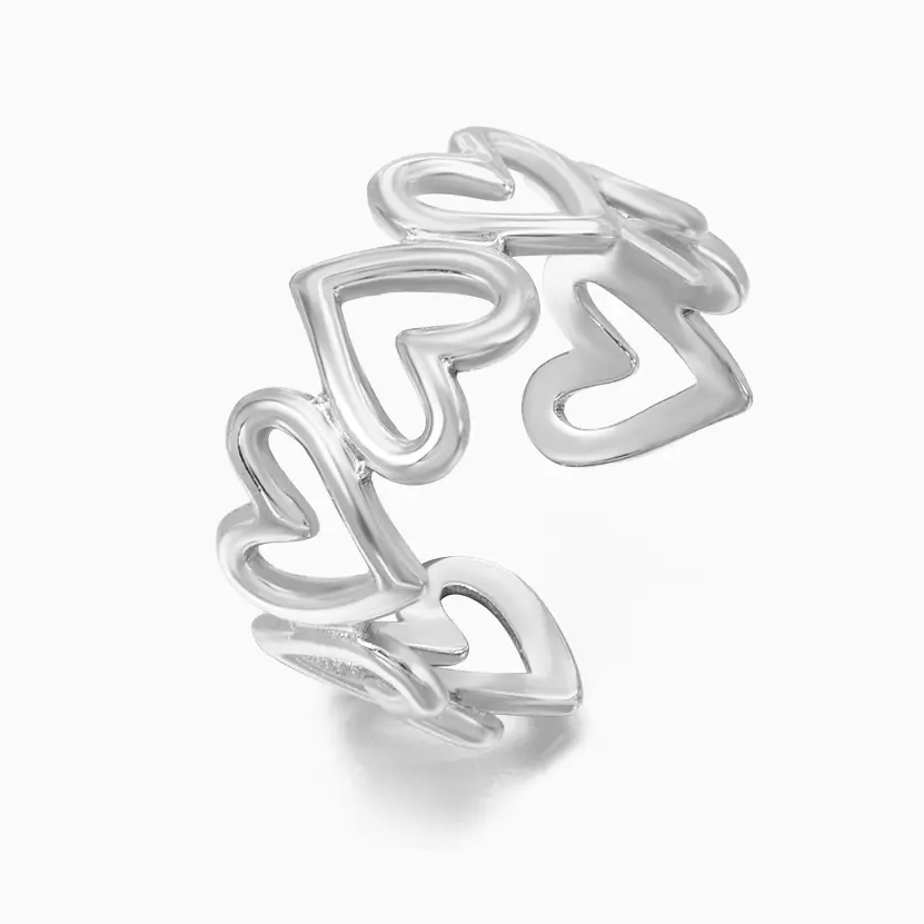 Inel Heart placat cu aur de 18k