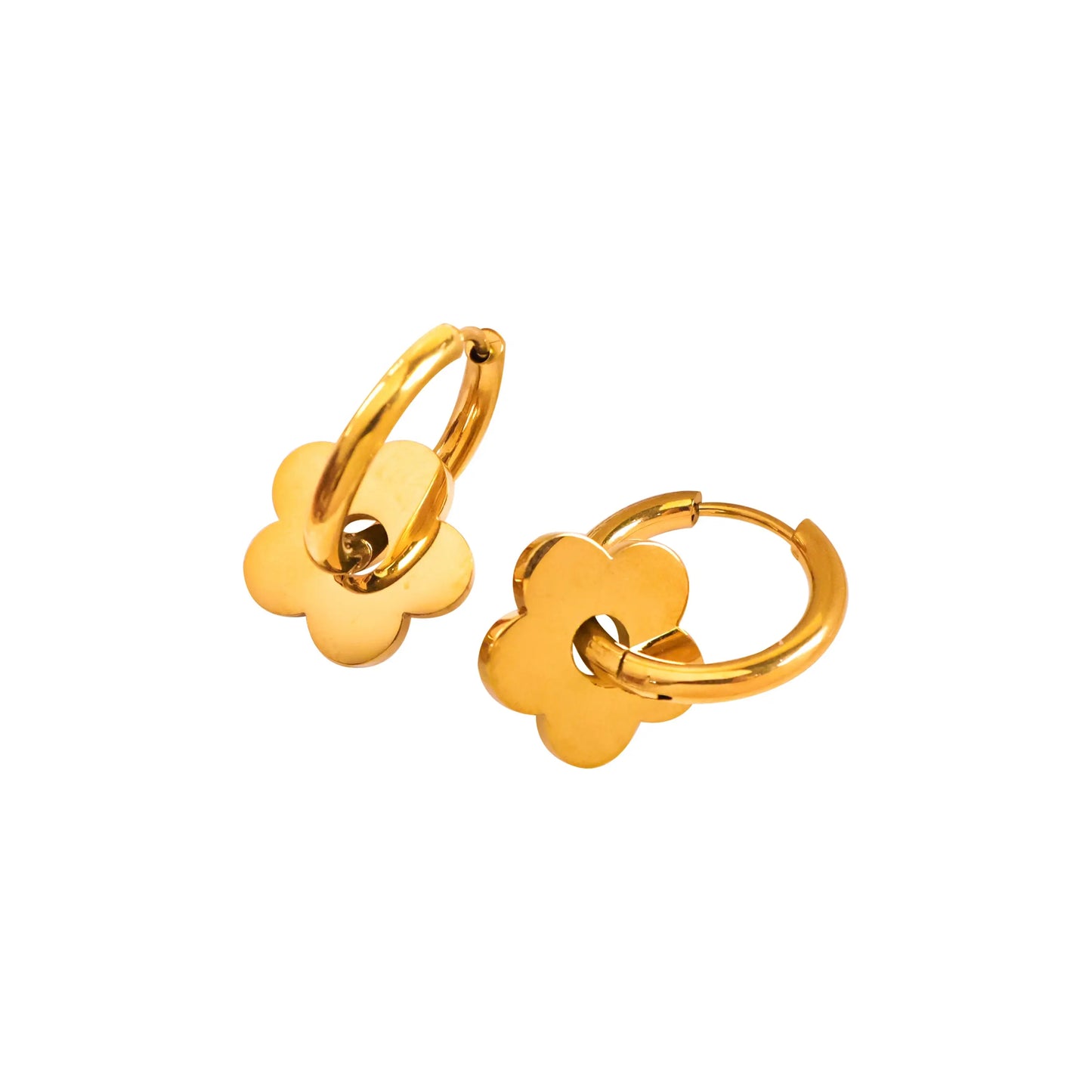 Cercei Flower placati cu aur de 18k