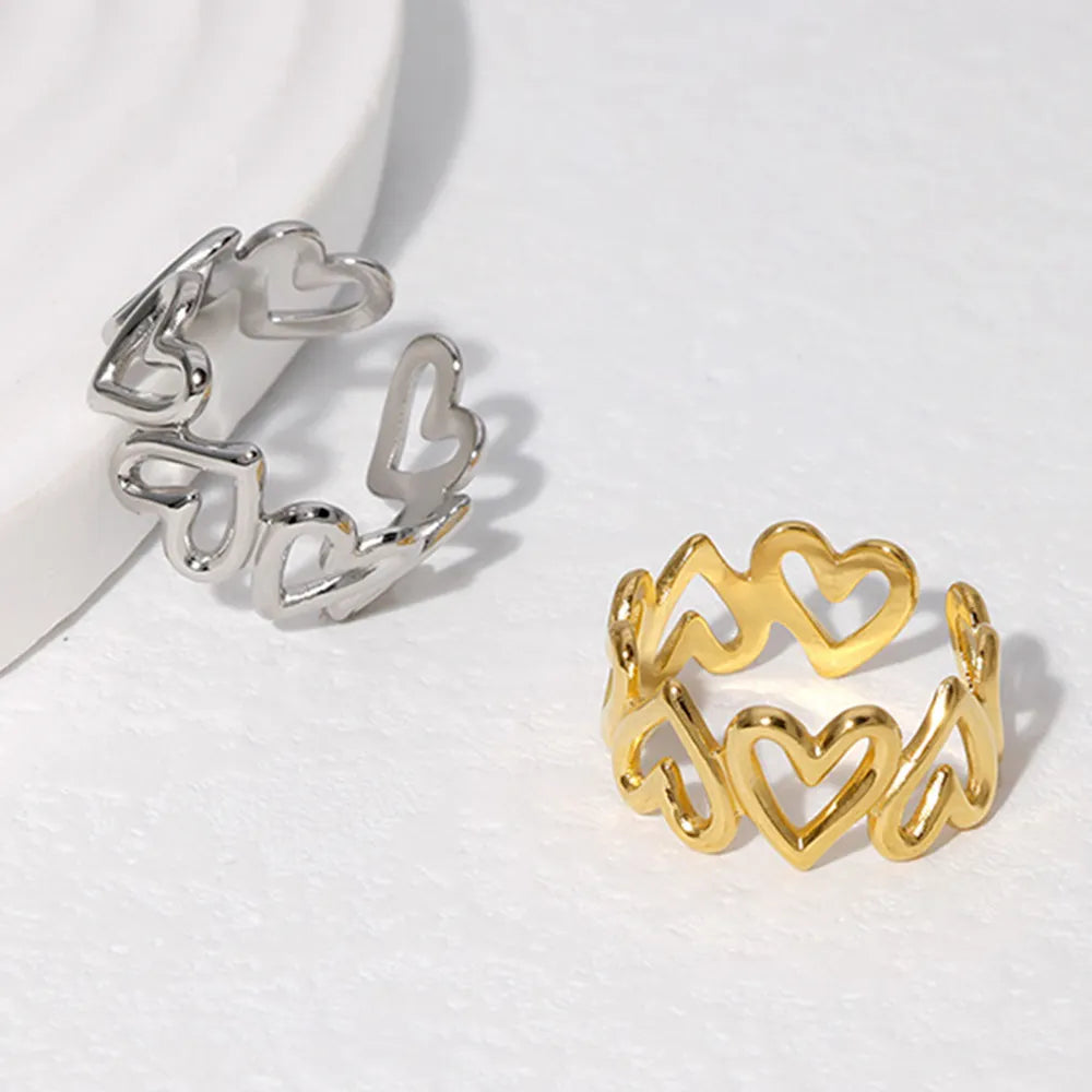 Inel Heart placat cu aur de 18k