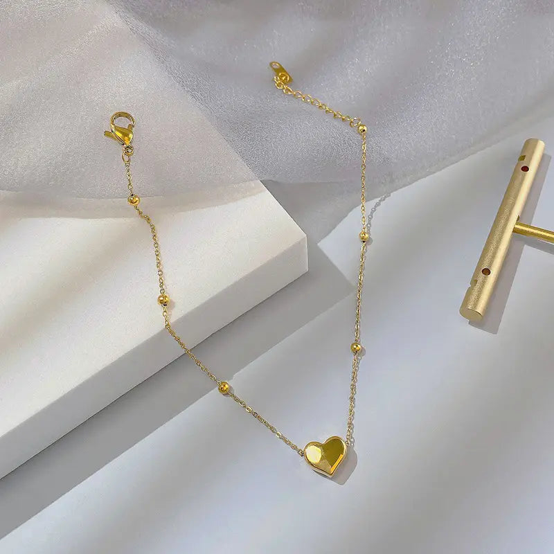 Bratara Heart placata cu aur de 18k