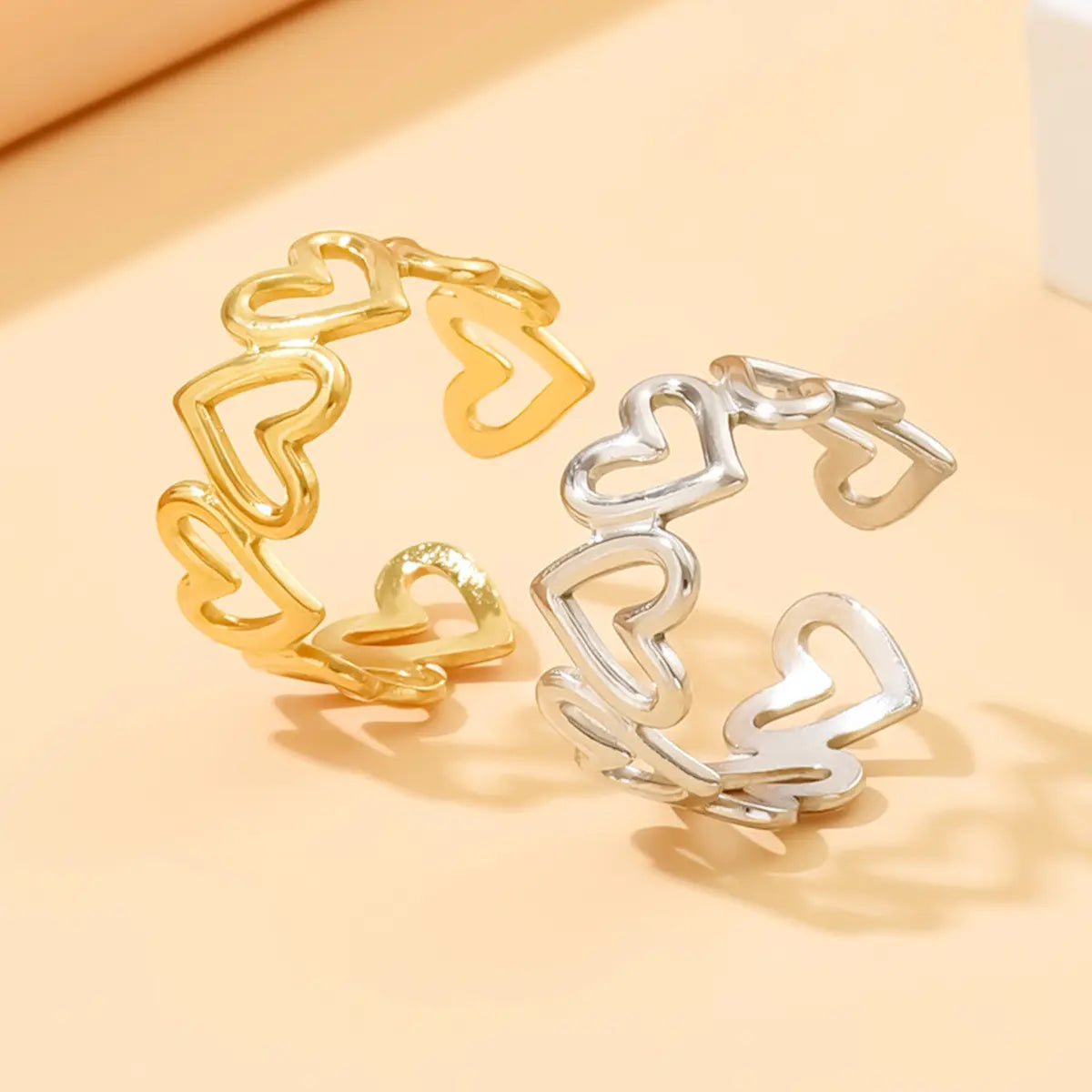 Inel Heart placat cu aur de 18k