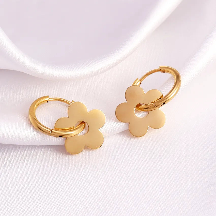 Cercei Flower placati cu aur de 18k