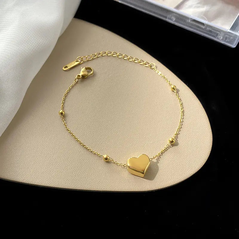 Bratara Heart placata cu aur de 18k