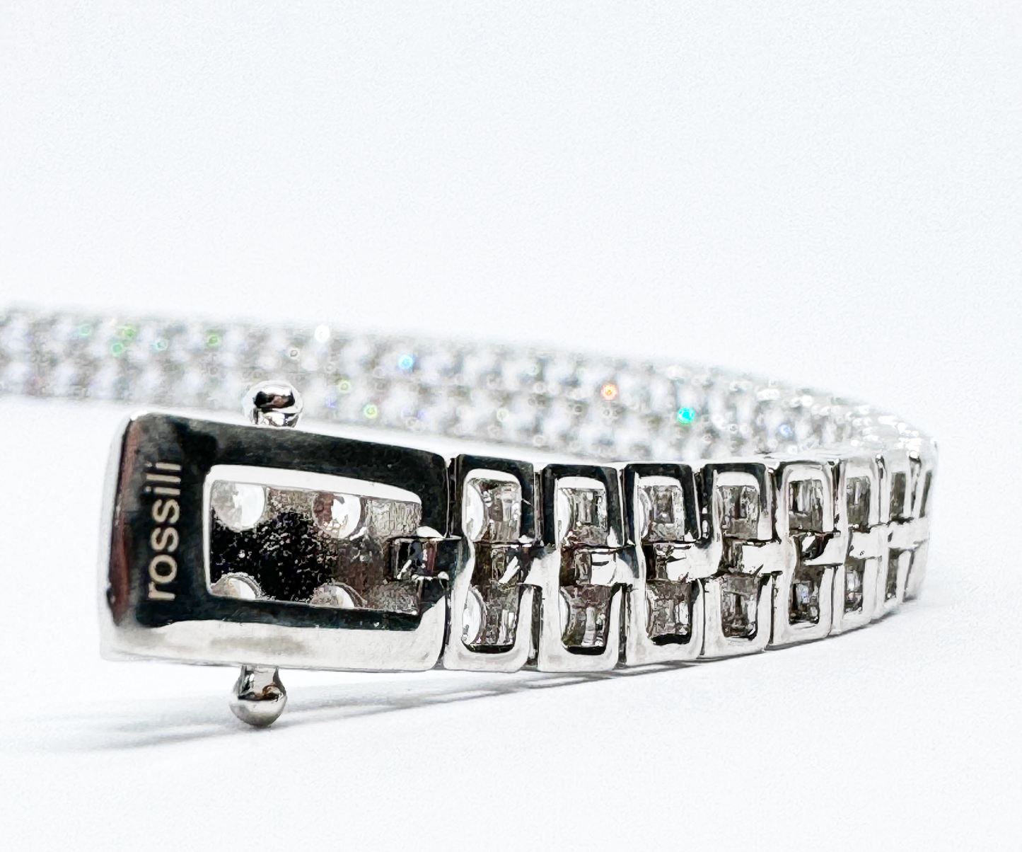 Bratara Tennis Duo cu cristale cubic zirconia placata cu rodiu