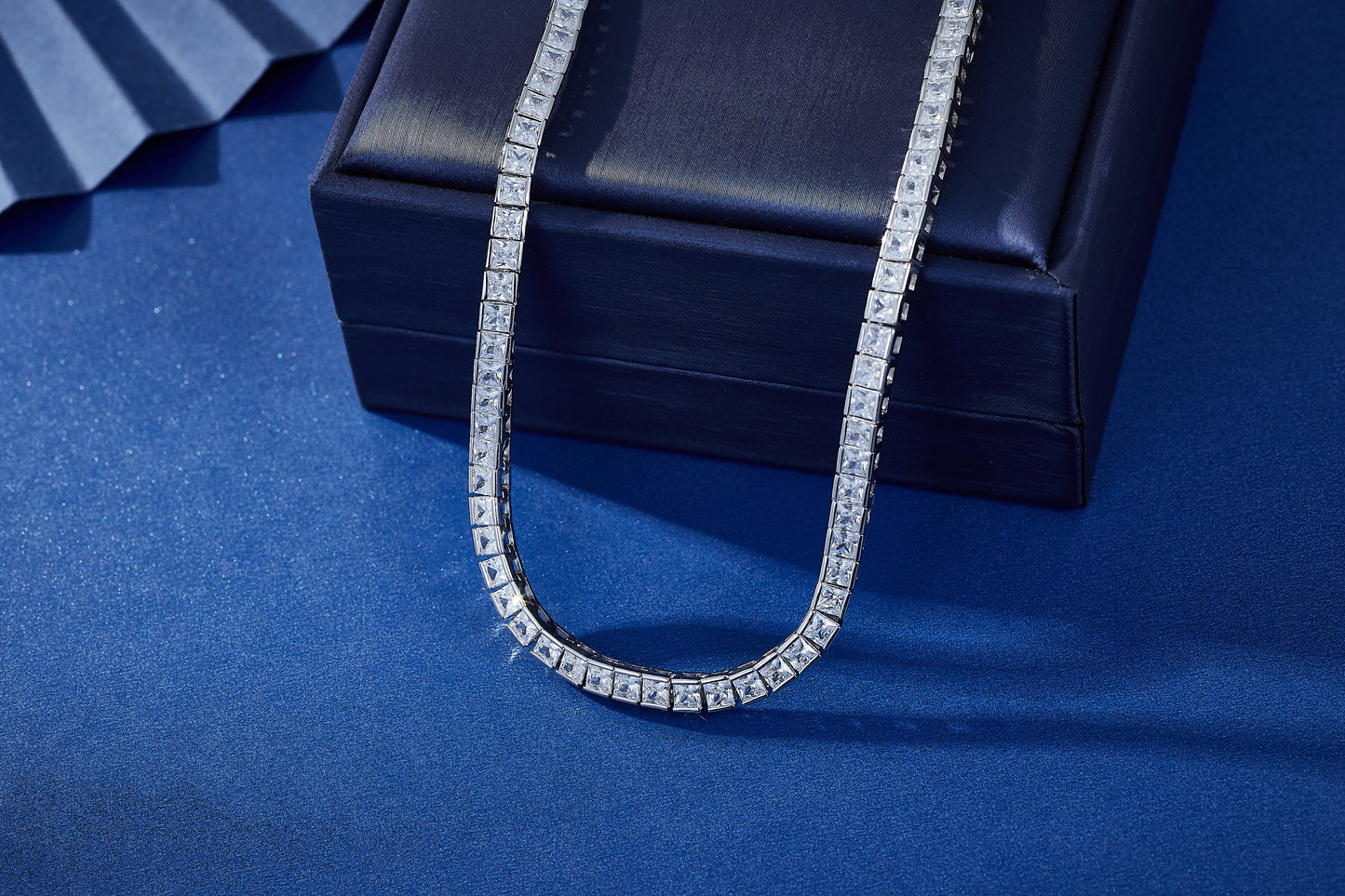 Colier Tennis cu cristale cubic zirconia placat cu rodiu