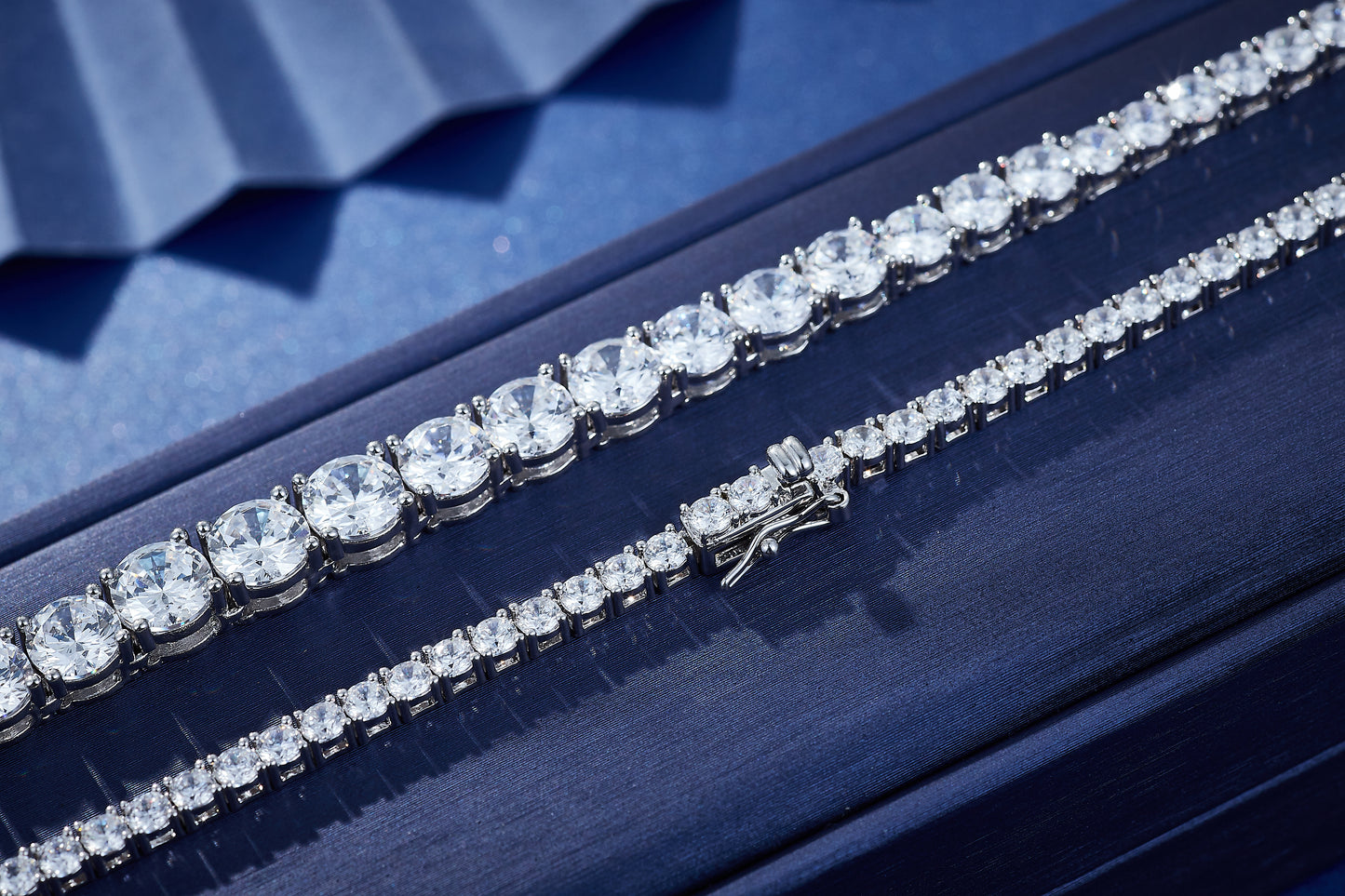 Colier Tennis Grande cu cristale cubic zirconia placat cu rodiu