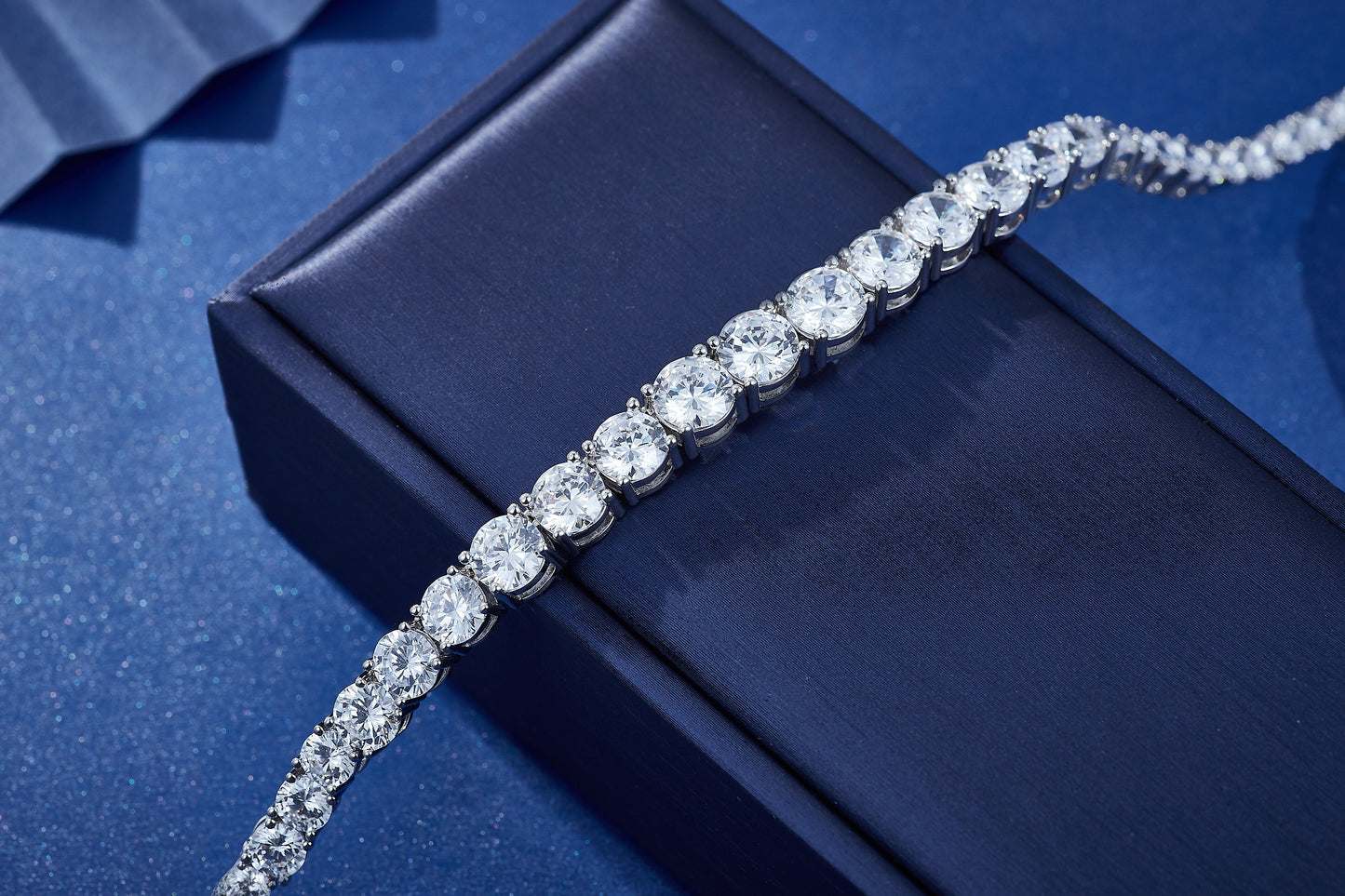 Colier Tennis Grande cu cristale cubic zirconia placat cu rodiu