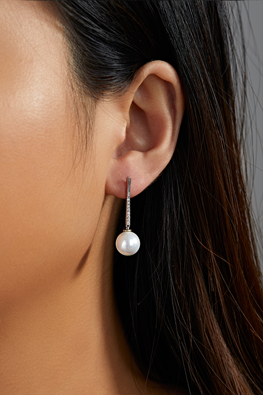 Cercei Pearl Elegance cu cristale zirconiu