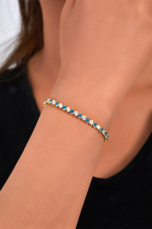 Bratara Tennis Serenity cu cristale cubic zirconia placata cu aur 14k